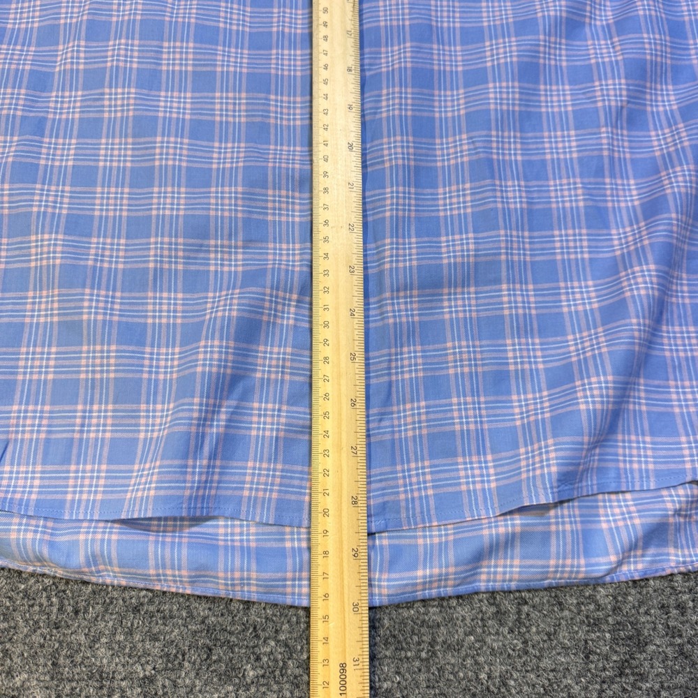 Peter Millar Clayton Shirt Mens XL Blue Pink Plaid Cotton Summer Preppy Coastal - Picture 6 of 8